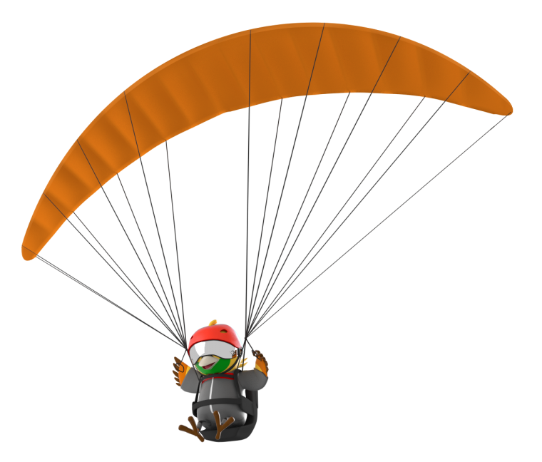 Парашютист на прозрачном фоне
