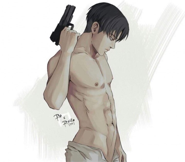 Атака титанов Леви голый