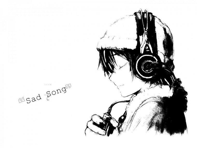 Человек в наушниках аниме