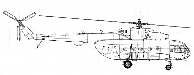 Ми-8 вертолёт сбоку