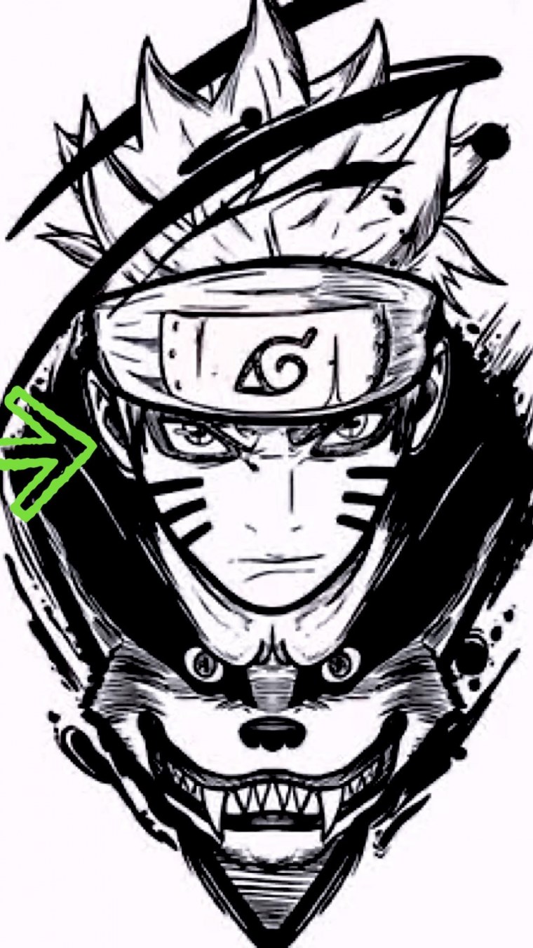 Наруто и курама тату эскизы