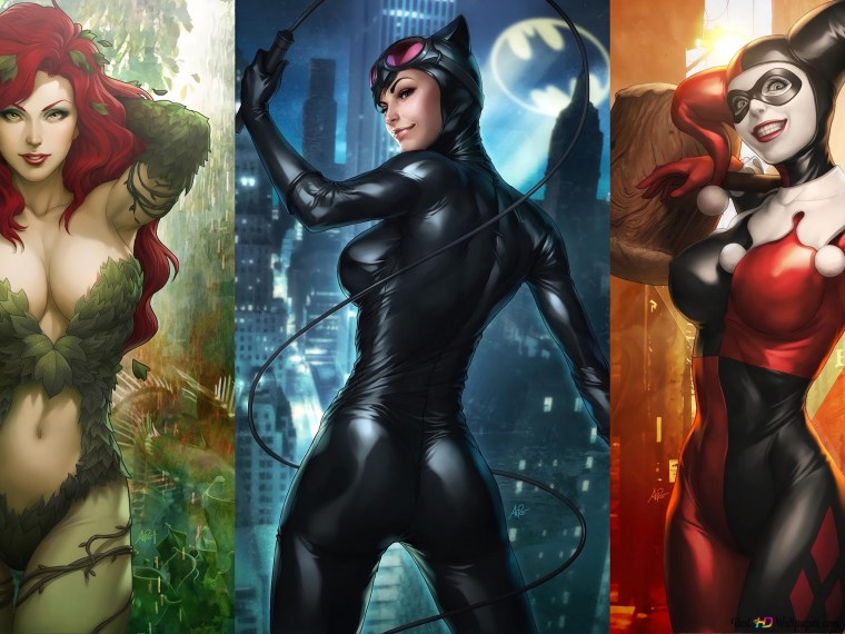 Харли Квинн ядовитый плющ и женщина кошка