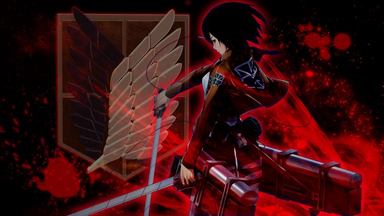 Обои аниме атака титанов Микаса