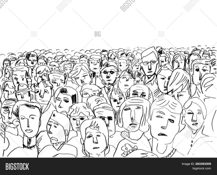 Много людей контур