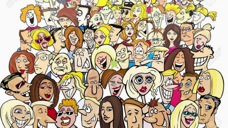 Много мультяшных людей