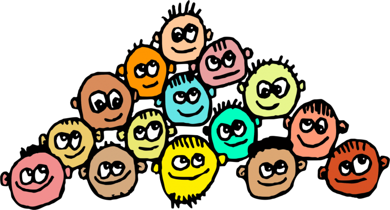 Толпа веселых человечков