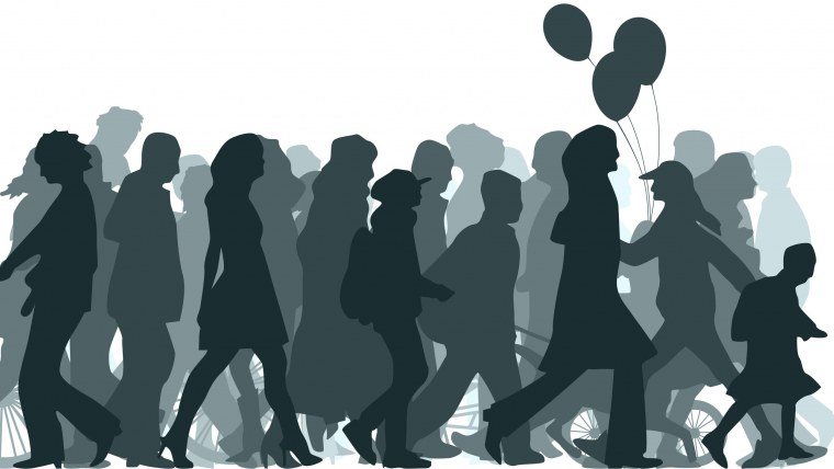 Толпа людей силуэт