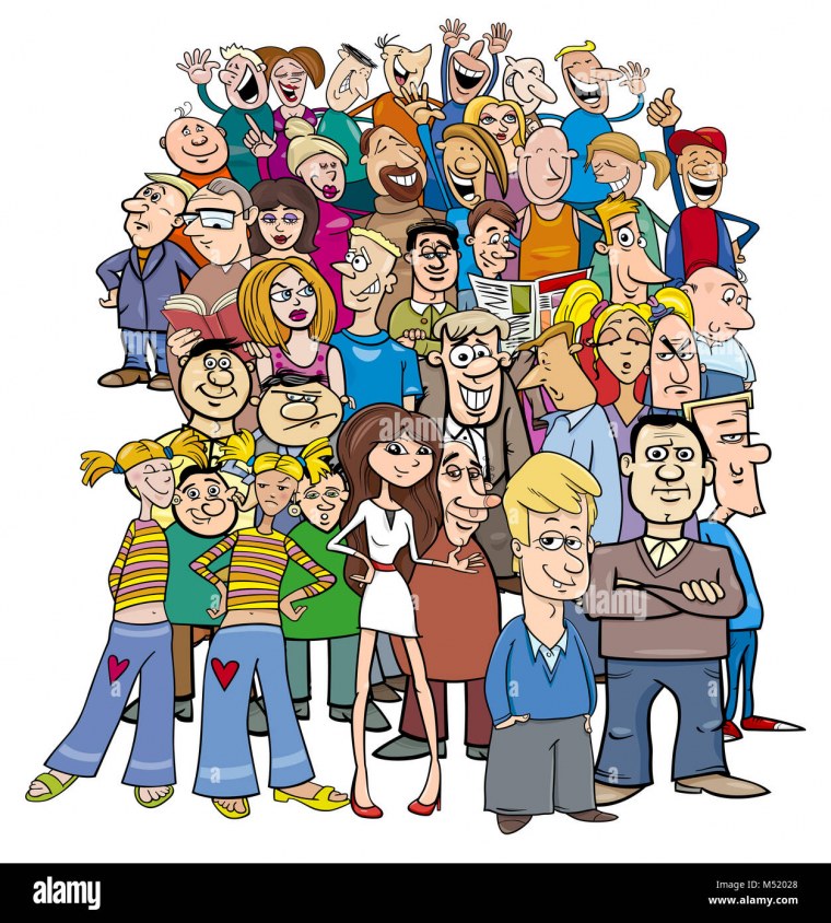 Мультяшная группа людей