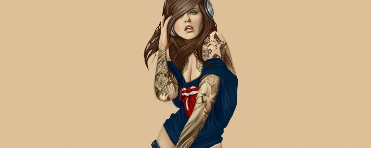 Обои девушка рисунок