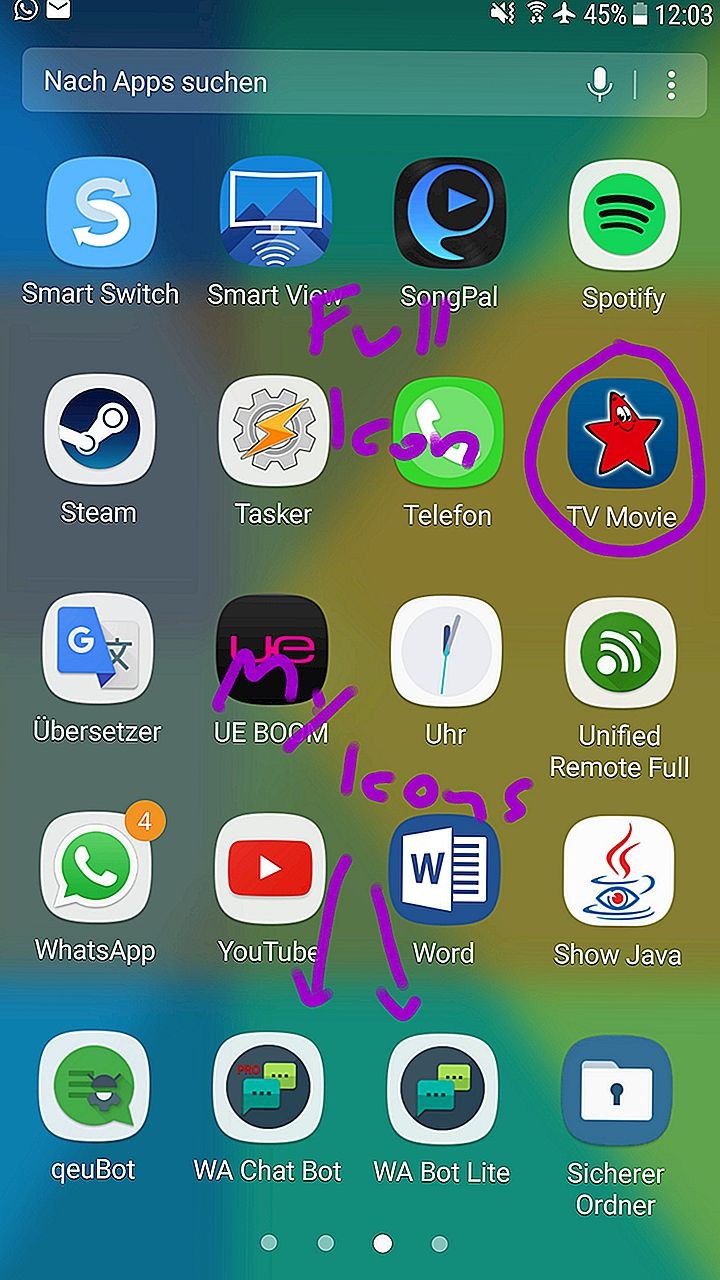 Значки приложений у самсунга галакси