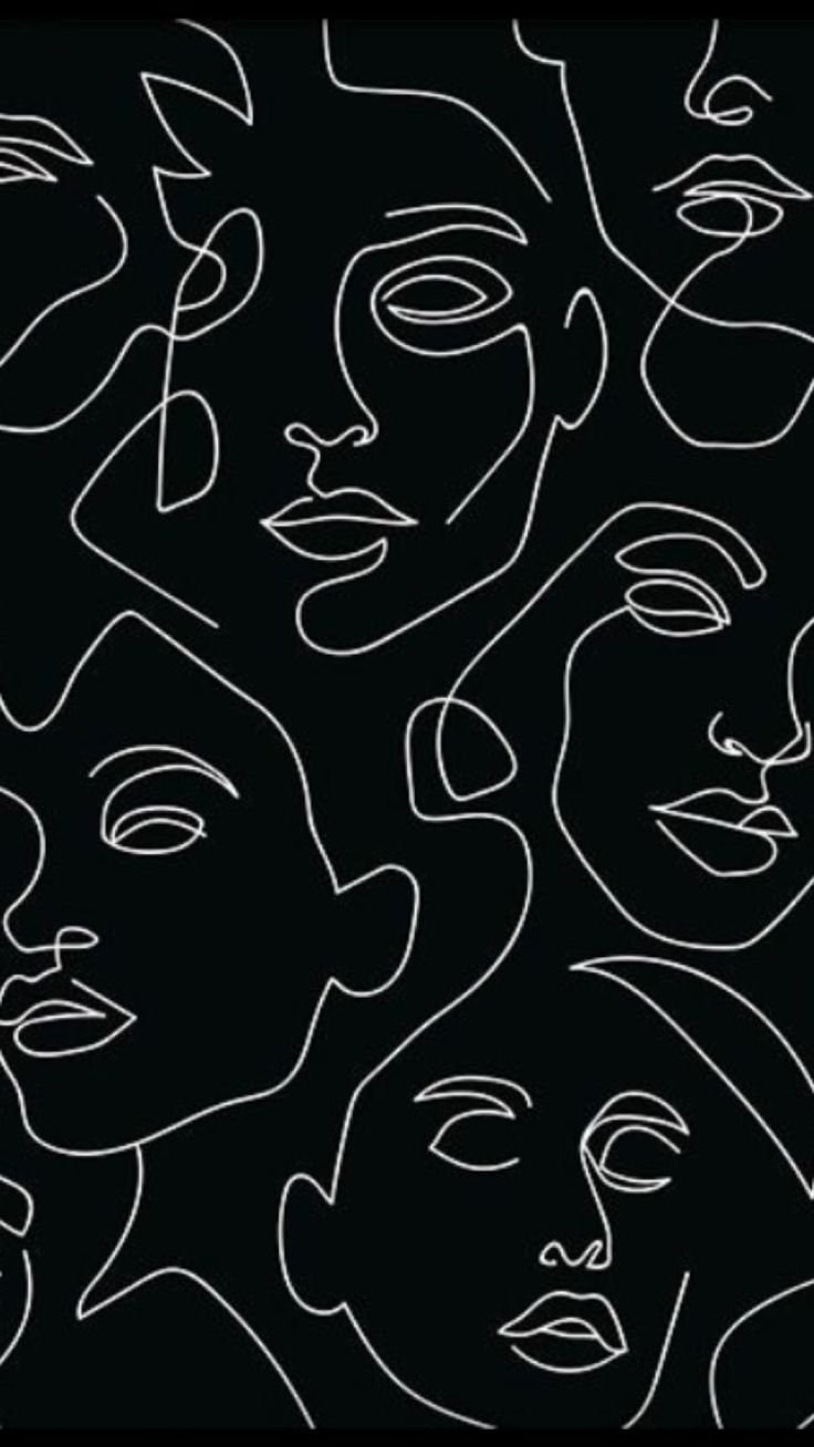 Абстрактные лица одной линией