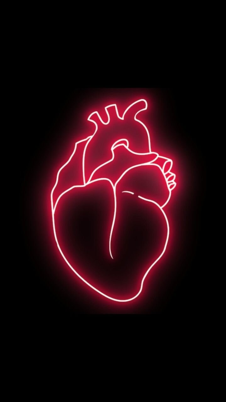 Неоновое сердце человека