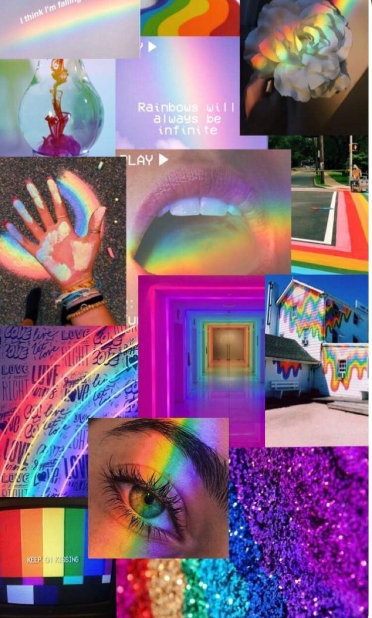 Радужные коллажи