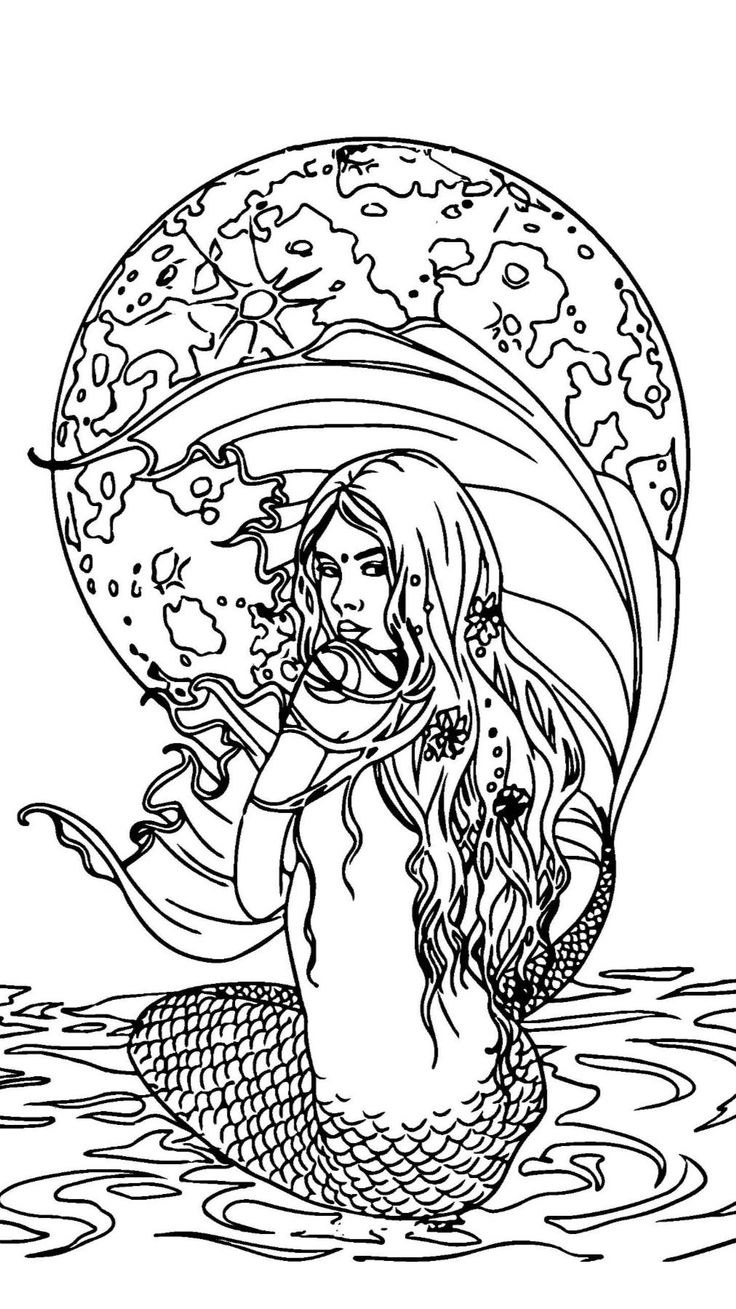 Сирены карандашом для срисовки