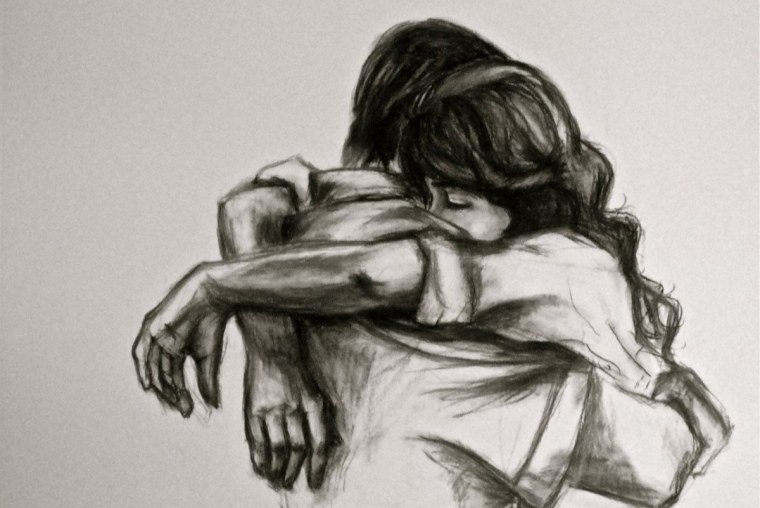 Объятия рисунок карандашом