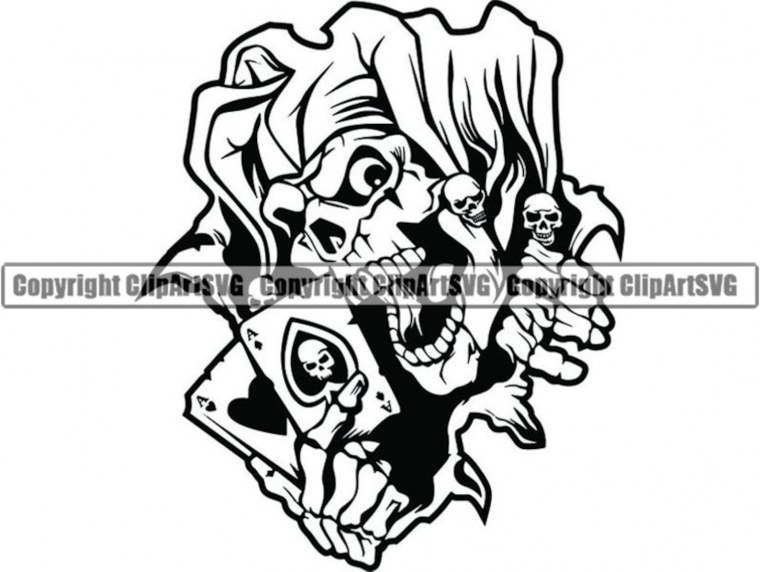 Эскизы тату Покер с Джокером