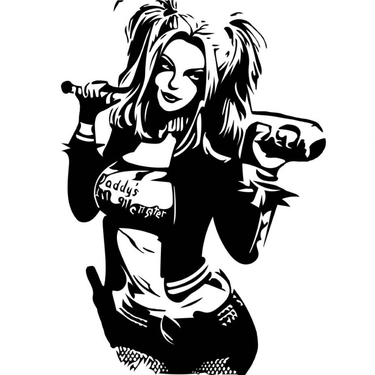 Девушка с битой наклейка