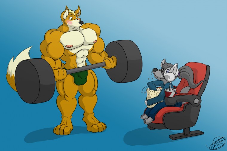 Фокс Макклауд фурри muscle grow