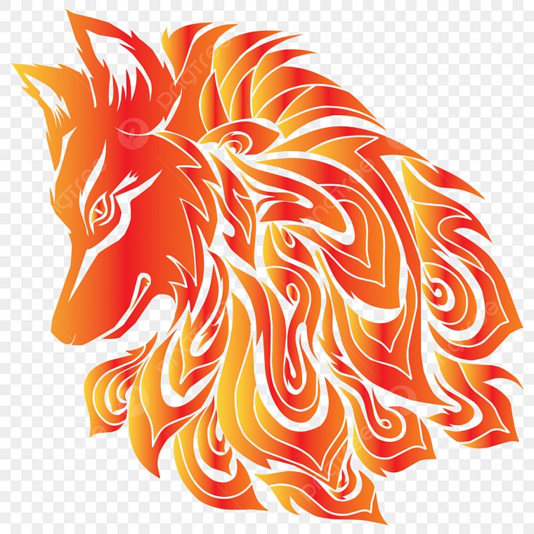 Отрисовки красный волк