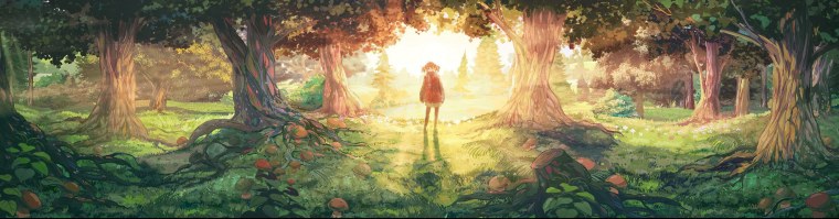 Лесная опушка аниме