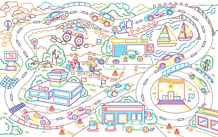 Трасса раскраска для детей