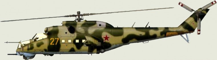 Вертолёт ми-24 вид сбоку