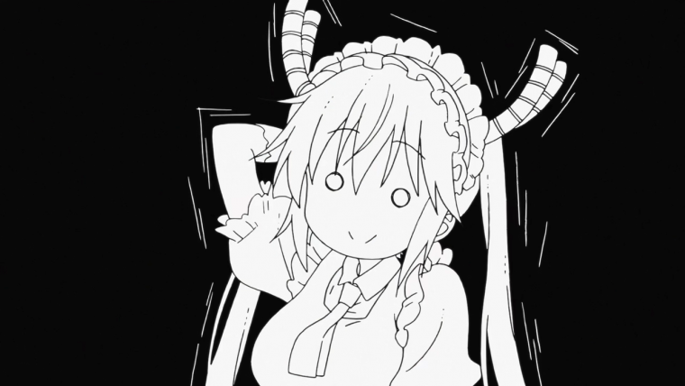 Раскраски аниме дракон горничная Кобаяши