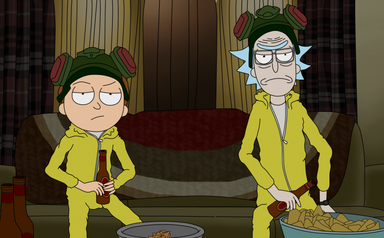 Рик и Морти курят траву