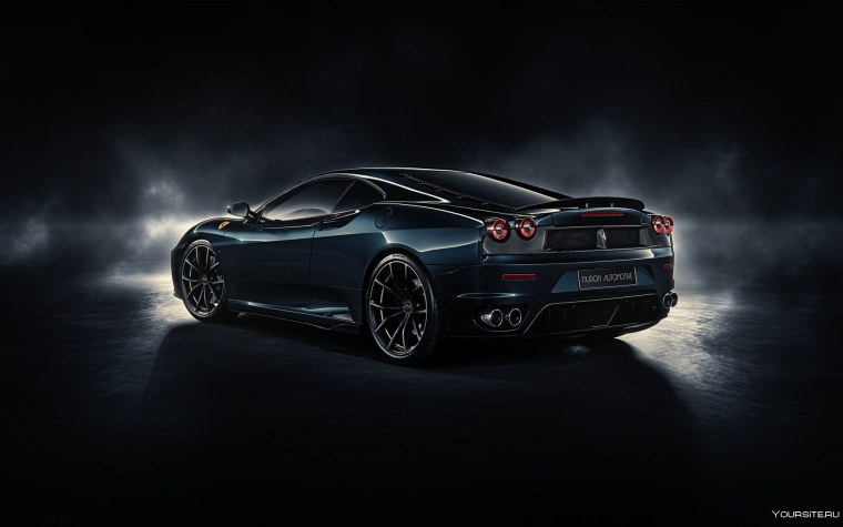 Машина на черном фоне