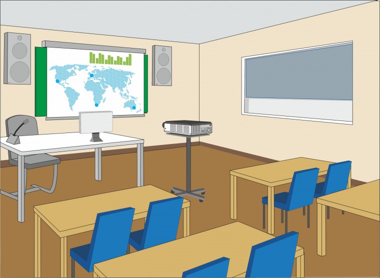 Нарисовать школьный кабинет