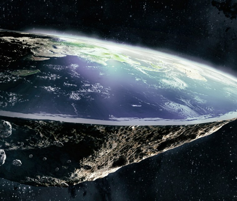 Плоская земля сбоку