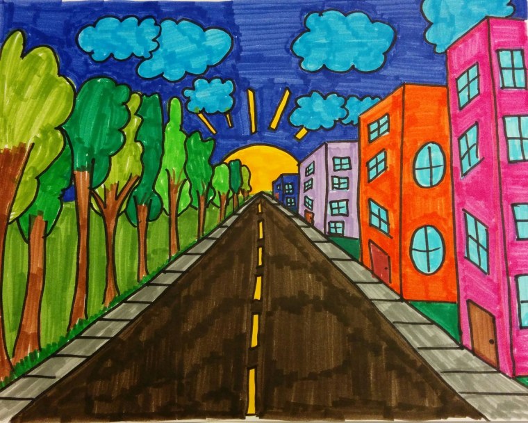 Городской пейзаж со стаффажем