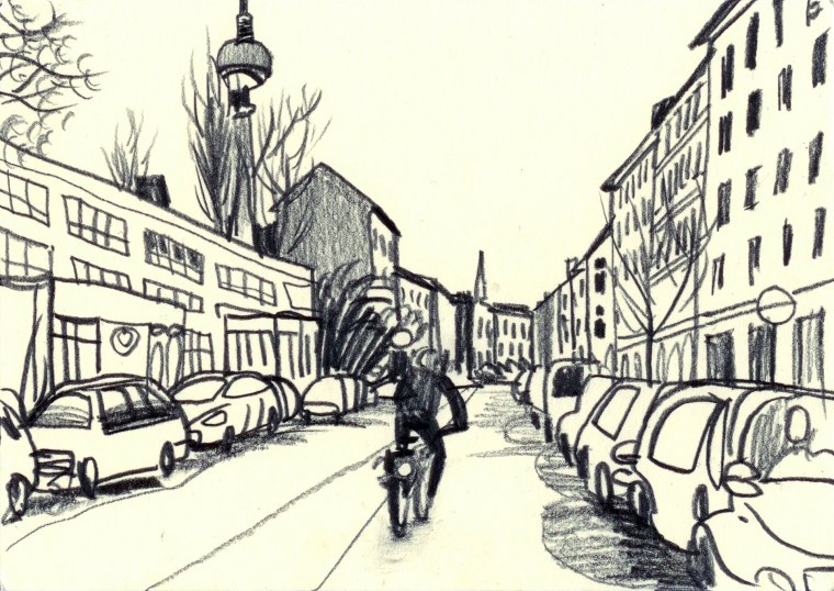 Парковый пейзаж в графике