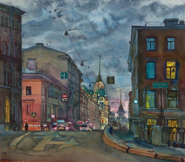 Городской пейзаж рисунок