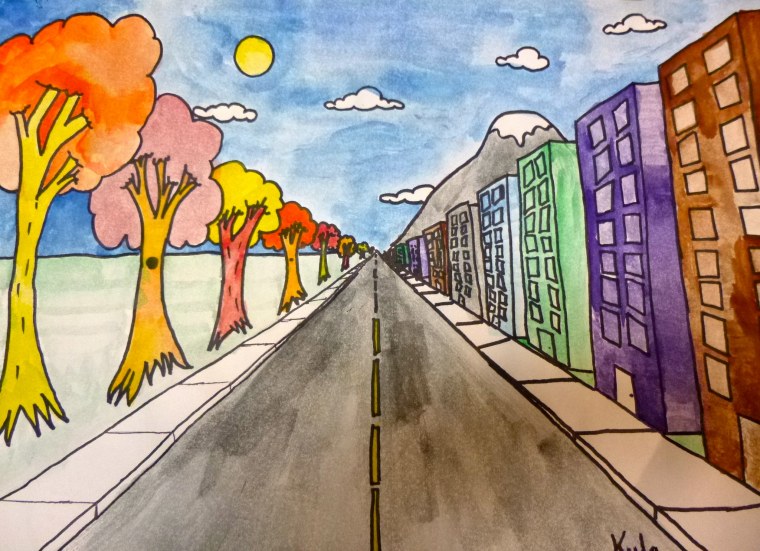 Городской пейзаж в перспективе