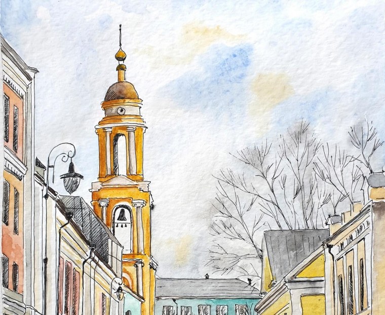 Городской пейзаж Москвы легкий