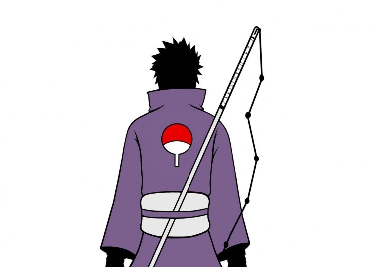 Обито Учиха на белом фоне