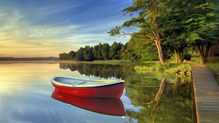 Красная лодка