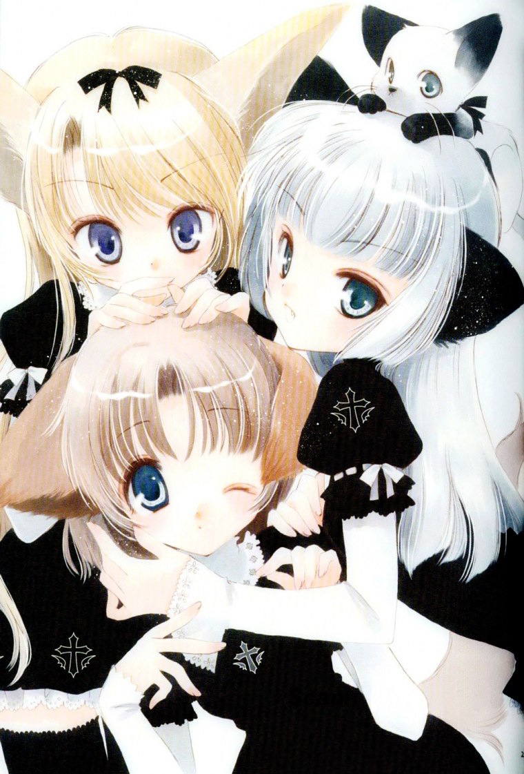 Аниме две девочки кошки