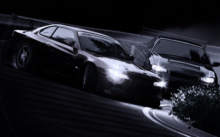 Дрифт машина бело чёрная