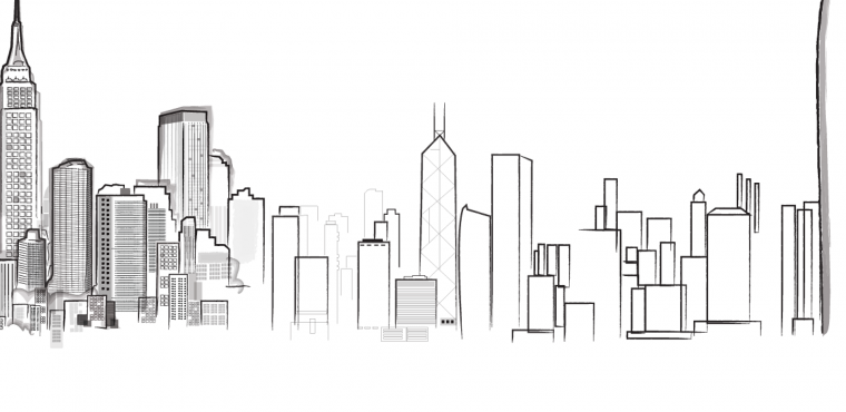 Панорама города в графике