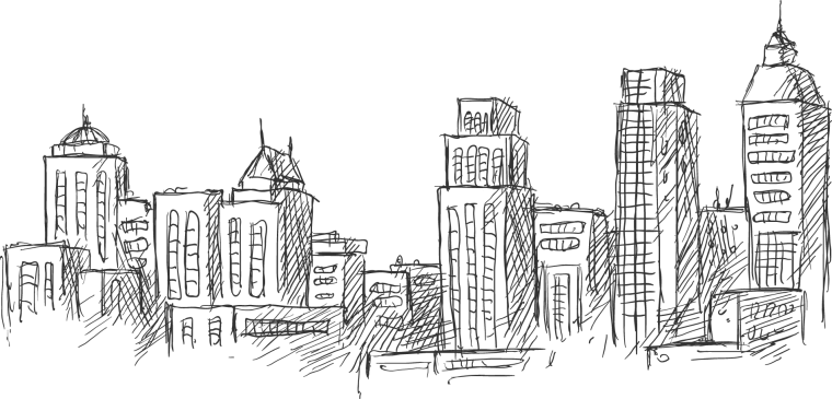 Современный город Графика