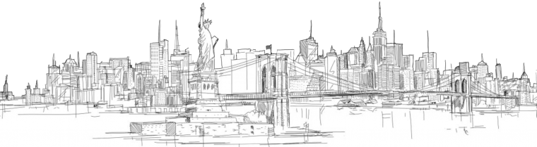 Панорама города карандашом