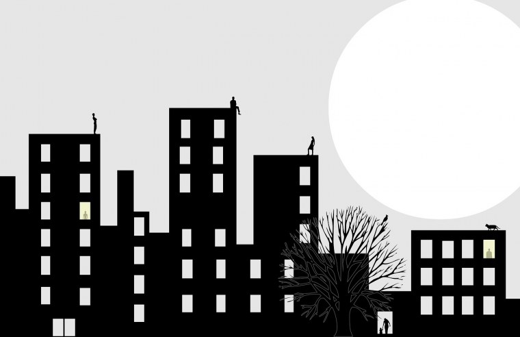 Силуэты домов города