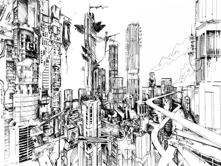 Эскиз города будущего