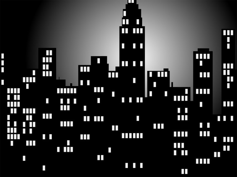 Силуэты домов города