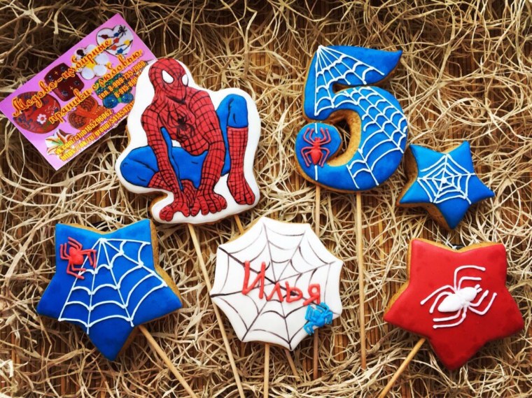 Торт цифра 5 для мальчика человек паук