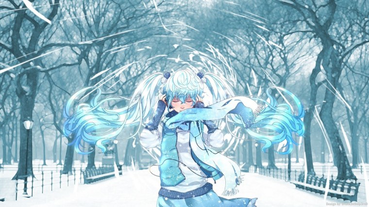 Аниме зима арт