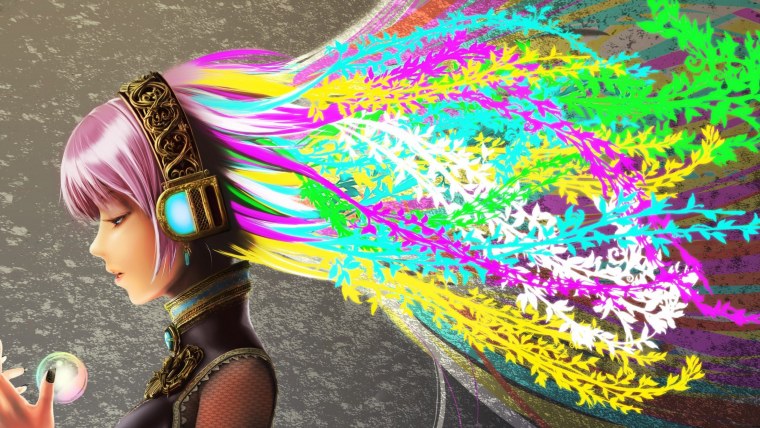 Персонаж с разноцветными волосами