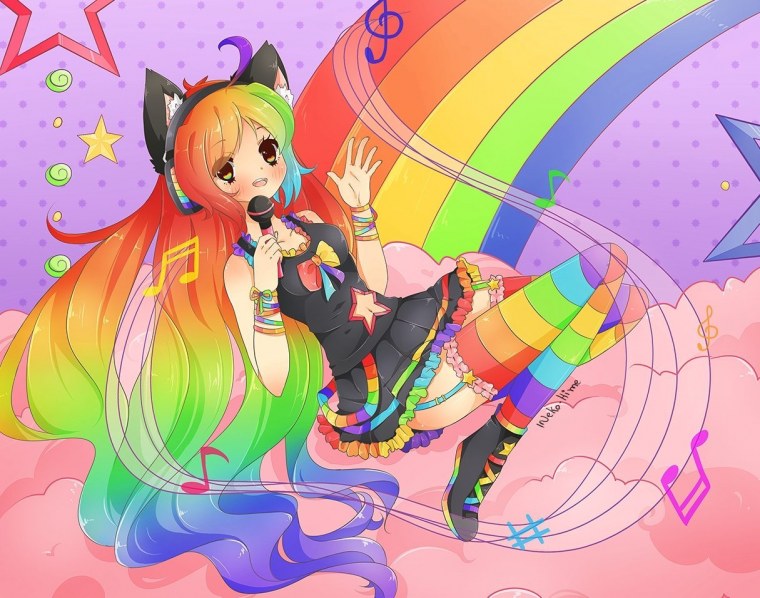 Девочка с радужными волосами